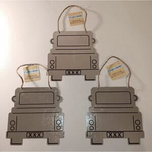 3 NEW Crafters Square Metal Truck Hanging Wall Signs Old Pickup Decor 7 x 7"